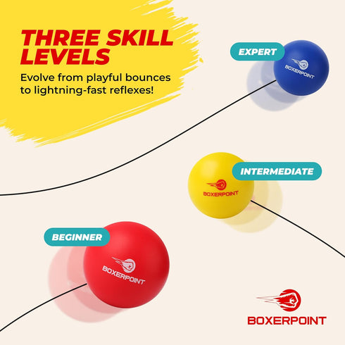 Boxing Reflex Ball for Adults and Kids - React Reflex Balls on String with Headband, Carry Bag and Hand Wraps - Improve Hand Eye Coordination, Pun...