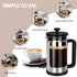 RAINBEAN French Press Coffee Maker 12 Oz, Mini Coffee Press 1 Cup, Single Serve French Press, With 3 Filterations, Heat Resistant Thickness Borosi...