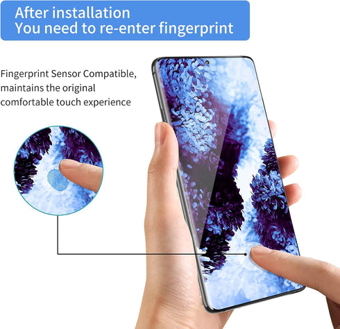 AACL Screen Protector for Samsung Galaxy S21 Ultra 5G,6.8 Inch,Curved Tempered Glass,Compatible with Ultrasonic Fingerprint Scanner,2 Pack,Black.....