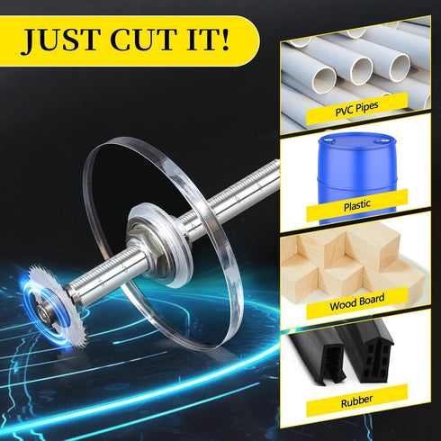 Inside Pipe Cutter for PVC Pipe Cutter Tool, PVC Cutter Tool with 3.15" Scale Adjustable Depth Gauge, 5Pcs Saw Blades and Hex Shank, Plumbing Insi...
