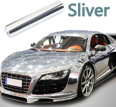 Chrome Silver Self-Adhesive Vinyl Wrap Car Sticker Decal Film Sheet 12"x78"...