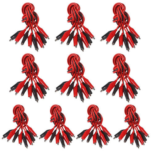 10 Groups 1M Alligator Clips Electrical, Insulated Test Leads with Alligator Clips, Stamping Double-Ended Jumper Wires for Electrical Testing...