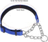 1 PC Pet Martingale Dog Collar with Stainless Steel Chain No Slip Dog Collar Reflective Nylon Adjustable Collar for Puppy Medium Large Dogs (Blue,...