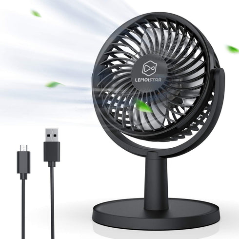 Mini Desk Fan, USB Powered Desktop Fan with 4 Speeds, Small but Powerful Strong Airflow Work Quiet, 310° Adjustment, Portable Personal Air Circula...