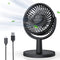 Mini Desk Fan, USB Powered Desktop Fan with 4 Speeds, Small but Powerful Strong Airflow Work Quiet, 310° Adjustment, Portable Personal Air Circula...