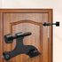 ZHOUZHOU 2 Pack Hinge Pin Door Stoppers for top of Door Adjustable Heavy Duty Hinge Pin Black Door Stop with Black Rubber Bumper Tips (Black, 2 Pa...