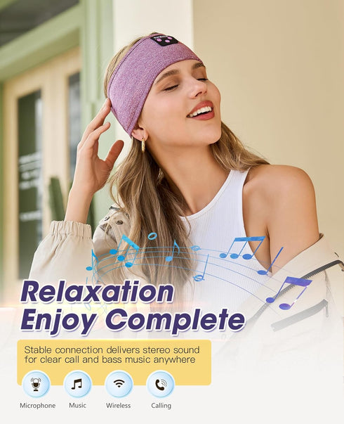 Perytong Sleep Headphones Headband, Bluetooth Sports Headband,Wireless Sleeping Headphones Sleep Earbuds,Sports Headphones Headband for Side Sleep...