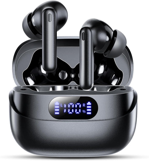 Wireless Earbuds, 42H Playtime Bluetooth 5.3 Headphones, HiFi Stereo Call Noise Cancelling Earbuds, IPX7 Waterproof Stereo in-Ear Earphones with L...