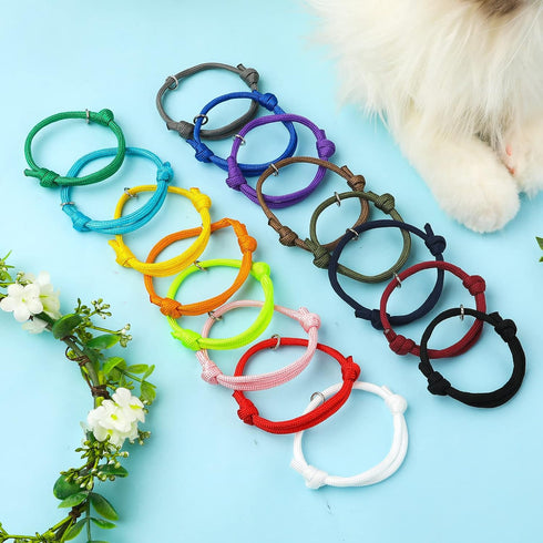 16pcs Puppy ID Collars, Newborn Puppy ID Bands, Soft Polyester Adjustable Whelping Collars Kitten Collars Whelping Puppy Identification Collars fo...