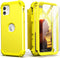 IDweel for iPhone 11 Case with Screen Protector(Tempered Glass), Hybrid 3 in 1 Shockproof Slim Fit Heavy Duty Protection Hard PC Cover Soft Silico...