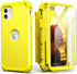 IDweel for iPhone 11 Case with Screen Protector(Tempered Glass), Hybrid 3 in 1 Shockproof Slim Fit Heavy Duty Protection Hard PC Cover Soft Silico...