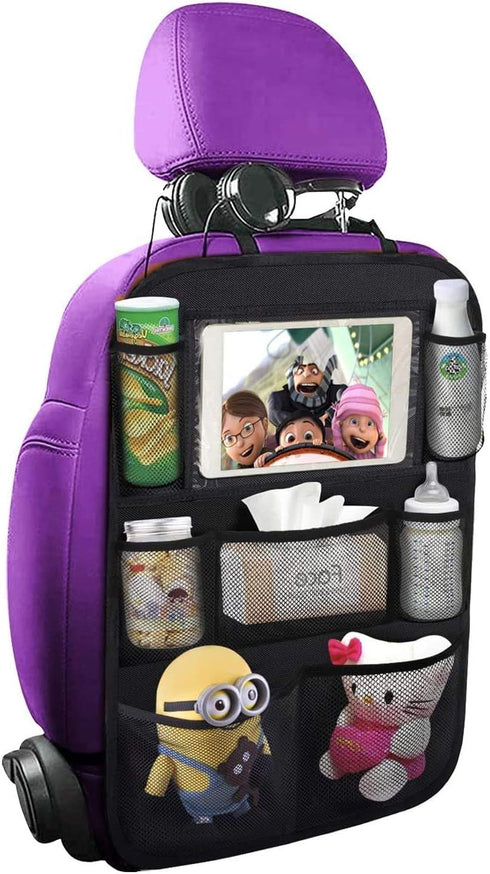 ONE PIX Backseat Car Organizer Mats Back Seat Organizers and Storage Bag with Touch Screen Tablet Holder for Kids Toddlers Car Seats, Travel Acces...