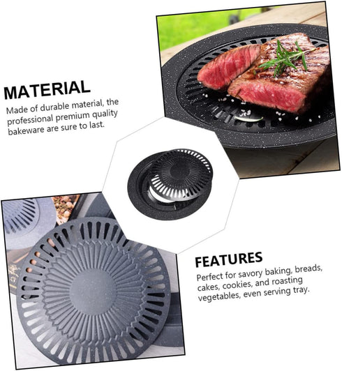 Portable Gas Stove Iron Baking Pan Stove Grill stove korean bbq grill carbon steel cake pan korean barbecue dish Non Stick Grill Pan broiler pan f...