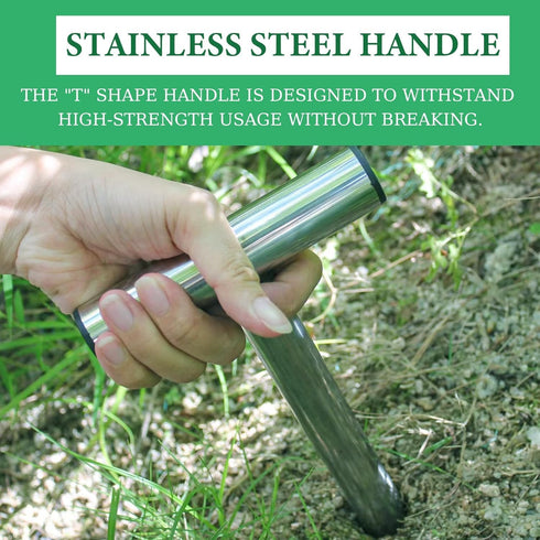 Hand Dibber, 10 Inch Stainless Seed Dibber, Hole Digger for Plant Labels Self Watering Stakes, Garden Planter Tools for Planting, Transplanting Pl...