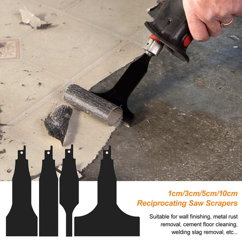 5PCS Reciprocating Saw Spatula Brush Set, Reciprocating Saw Saber Blade, Reciprocating Saw Attachment Includes Reciprocating Saw Shovel and Wire B...