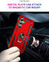 Phone Case for Samsung Galaxy S23 FE 5G Case with Ring Stand Magnetic Kickstand Cases Cover for Samsung Galaxy S23 S 23 FE S23FE 23FE Red...