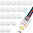 RGB LED Light Strip Connectors 20 Waterproof LED Adapter Connectors Transparent Solderless LED Light Strip Connectors for Strip Light Unwired Gapl...