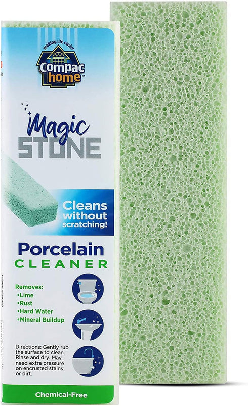 COMPAC HOME Magic-Stone Porcelain Cleaner, Green Product, Made from Recycled Glass, Scouring Stick Toilet Cleaner, Removes Stubborn Lime Stains fr...