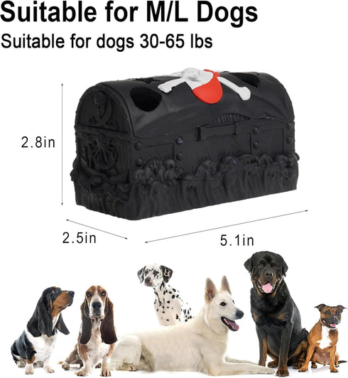 LapDog New Pirate Treasure Chest Interactive Dog Toys, Fun Puzzle Toys for Small, Medium, Large Dogs, Dog Chew Toys for Teething, Training, Dog En...