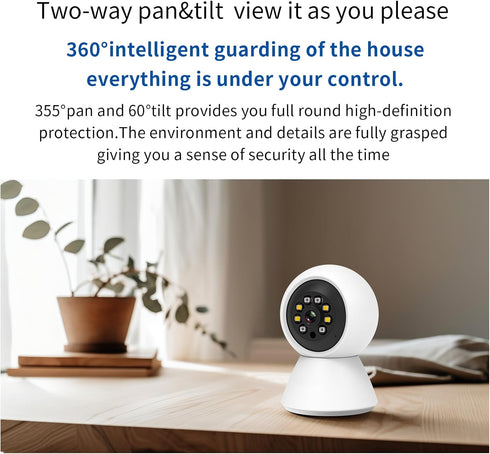 EVERSECU HD 2K 3.0MP WiFi Home Security Camera, Pan/tilt, Humanoid Auto Tracking, 2 Way Audio, Night Vision, Compatible with Alexa, Baby Monitor E...