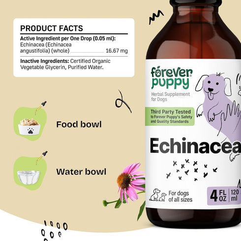 Echinacea for Dogs - Immune Supplement for All Breeds & Sizes - Immunity Support w/Echinacea Herb - Liquid Dog Vitamins and Supplements for Pets -...