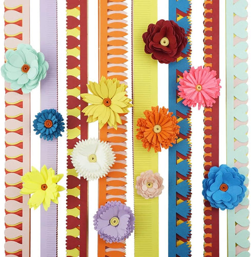 FAZHBARY 20 Inch / 50 CM Quilling Paper Flowers Kit Colorful 8 Different Petal Paper Quilling Strips Bulk for Beginners DIY Handmade Art Crafts...