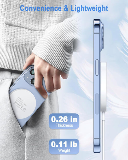 Magnetic Wireless Charger Fast Mag Safe Charger Compatible with iPhone 15 Pro Max/15 Pro/15/15 Plus/14/13/12 Series, 2024 Upgraded Nano Mag-Safe L...
