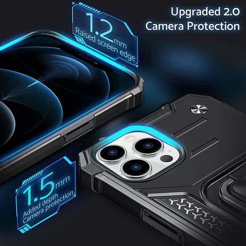 Anqrp Designed for iPhone 12 & iPhone 12 Pro Case, Military Grade Protective Phone Case Cover with Enhanced Metal Ring Kickstand [Support Magnet M...