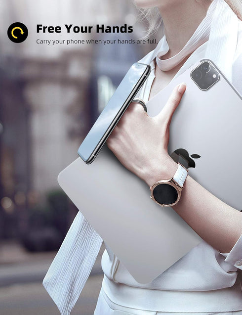 Lamicall Cell Phone Ring Holder Stand - Phone Finger Gip Kickstand, 360° Rotation Polished Metal Grip for Magnetic Car Mount, Compatible with iPho...