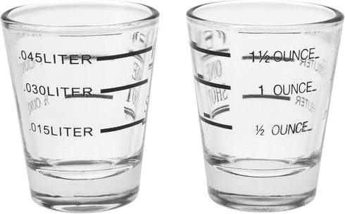 Beautyflier Pack of 4 Cocktail Wine Jigger Clear Glass Shot Glasses Drink Spirit Measure Cup For Measurement Bar Party Kitchen Tool (1.5 OZ, 4PCS)...