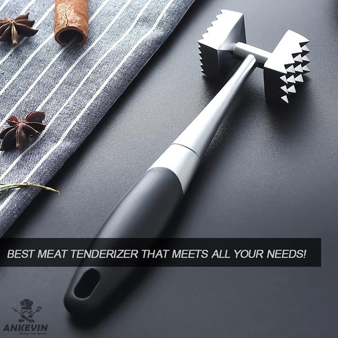 Meat Tenderizer, Dual-Sided Nails Meat Mallet, Meat Hammer Used for Steak, Chicken, Fish?Meat Pounder With Rubber Comfort Grip Handle, 8.8 inches ...