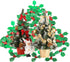 100 Pack Christmas Holly Leaves and Berries Appliques Laser Confetti Fabric Embellishment for Tree, Stocking, Scrapbook, Wreath, Cards Decorations...