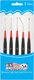 U.S. Art Supply 5 Piece Miniature Tight Spot Micro Fine Detail Art & Beauty Taklon Brush Set with Wood Handles...