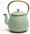 TOPTIER Japanese Teapot with Stainless Steel Infuser, Cast Iron Tea Kettle Stovetop Safe, Leaf Design Coated with Enameled Interior for 32 Ounce (...
