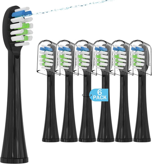 6 Pack Replacement Replacement Brush Heads for Waterpik Sonic Fusion Flossing Toothbrush Compatible with Sonic Fusion SF01/SF02 and Sonic Fusion 2...