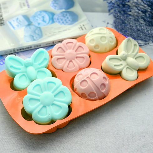 2 Pcs Insect shape Silicone Trays, SENHAI 6-Cavity 3D Dragonfly Butterfly Ladybug shape Cake Baking Molds, DIY Soap Handmade Muffin Biscuit Cookie...