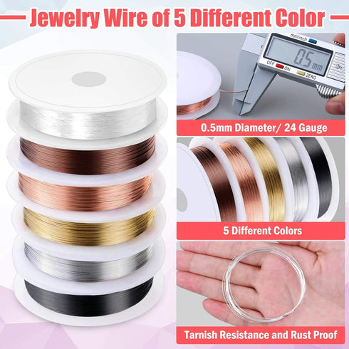 Thrilez Wire Wrapping For Jewelry Making, Repair and Beading Supplies Kit with Craft Ring Wire, Tools, Pliers and Jewelry Findings...