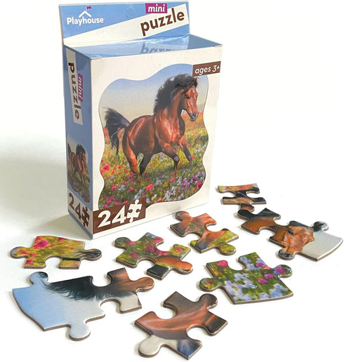 Playhouse Handsome Horse 24-piece Die-Cut Shaped Mini Puzzle for Kids...