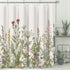 Long Vintage Floral Shower Curtain 72 x 78 Inch, Wildflower and Herb Shower Curtain with 12 Hooks, Waterproof Fabric Flower Bathroom Shower Curtai...