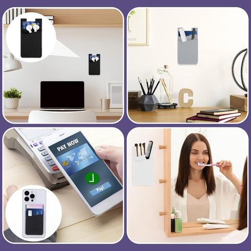 3pcs Phone Card Holder,Phone Pocket,Stick on Phone Wallet, Fits Every Smartphones,Strong Stickiness,Card Holder for Back of Phone,Cell Phone Walle...