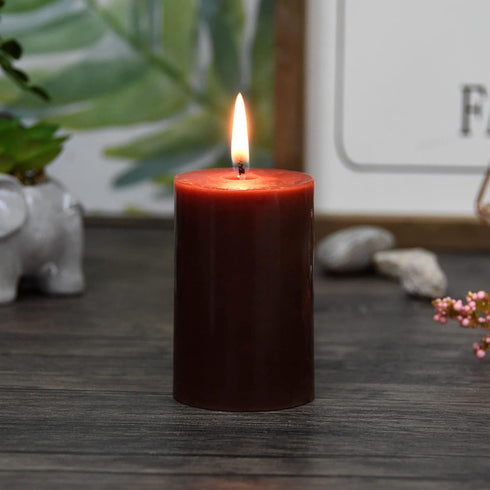3 Inch Brown Pillar Candle...