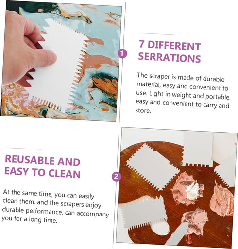 Putty 7 pcs Icing for Practical Paint Cake Decorating Tools Comb Scrapers Wave Sawtooth Design Technique DIY Pouring Baking Kitchen Sle Drywall Sm...