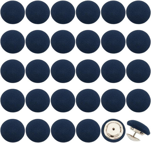 BENECREAT 32 Sets 0.67Inch Baseball Cap Button Top Replacement Hats Buttons, Prussian Blue Cloth Covered Hat Button for Hat Replacement Repair Jea...