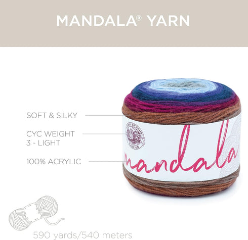 Lion Brand Yarn Mandala Yarn, Multicolor Yarn for Crocheting and Knitting, Craft Yarn, 1-Pack, Griffin......