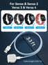 NEWDERY Charger Cable for Fitbit Sense/Versa 3/Sense 2/Versa 4 & Pixel Watch 2, Premium Nylon Braided USB C Charging Dock, Durable Replacement Mag...