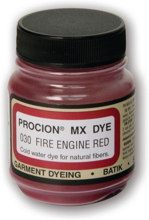 Jacquard Procion Tie Dye Powder Fire Engine Red 2/3oz Jar - Powder Dye for Tie Dye - Permanent & Washfast Powder Tie Dye - Use as Ice Tie Dye Powd...