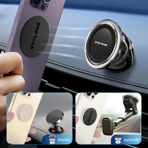 Metal Plate for Phone Magnet, 8 Pack Replacement Magnet Disc Magic Mount Plate with Adhesive Backing for Socket Grips & Magnetic Car Holder Cradle...