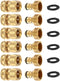 Garden Hose Quick Connectors 6 Set, Solid Brass 3/4 Inch Thread Fitting, Water Hose Connectors Garden Hose Disconnect 3/4" GHT, No-Leak Male Femal...