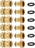 Garden Hose Quick Connectors 6 Set, Solid Brass 3/4 Inch Thread Fitting, Water Hose Connectors Garden Hose Disconnect 3/4" GHT, No-Leak Male Femal...