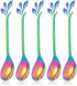 5 Pcs Rainbow Leaf Coffee Spoons, 4.7 inch Stainless Steel Ice-Cream Tea Sugar Spoons, Espresso Stirring Spoons for Mixing, Cold Drink, Dessert, P...